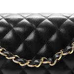 Caviar Quilted Jumbo Double Flap Black