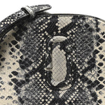 Calfskin Snakeskin Embossed Shutter Camera Crossbody Bag Black White