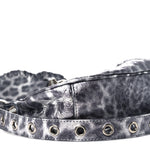 Metallic Agneau Arena Leopard Le Cagole Shoulder Bag XS Dark Grey