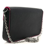 Epi Pochette Felicie Black Hot Pink
