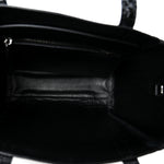 Shiny Calfskin Logo Crocodile Embossed XXS Everyday Tote  Black