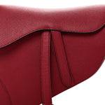 Grained Calfskin Saddle Bag Red