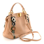 Nappa Flowerland Mini Peekaboo Iconic Satchel Miele Scuro