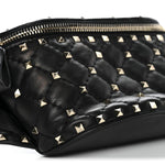 Nappa Rockstud Spike Belt Bag 85 Black