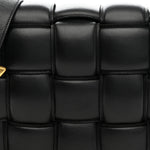 Nappa Maxi Intreccio Padded Cassette Crossbody Bag Black