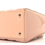 Patent Cannage Medium Lady Dior Rose Clair