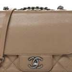 Caviar Quilted Mini All About Flap Bag Brown