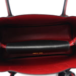 Saffiano Cuir Small Double Bag Black Fuoco