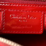 Patent Cannage Large Lady Dior Red