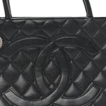 Caviar Quilted Medallion Tote Black