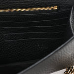 Dollar Calfskin Interlocking G Chain Wallet Black