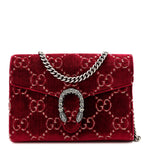 Velvet GG Monogram Mini Dionysus Chain Wallet Red Cipria