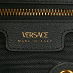 Canvas Calfskin La Medusa Small Tote Black