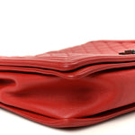 Calfskin Quilted Large Boy Flap Red