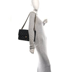 Caviar Quilted Jumbo Double Flap Black