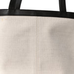 Canvas Mix Nappa Intrecciato Flip Flap Tote Natural Fondant