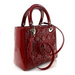 Patent Cannage Medium Lady Dior Red