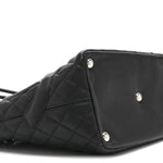 Calfskin Quilted Large Cambon Tote Black