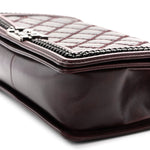 Goatskin Quilted New Medium Boy Handle Flap Burgundy