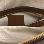 GG Supreme Monogram Azalea Calfskin Small Horsebit 1955 Top Handle Bag Beige Ebony Brown Sugar