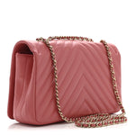 Calfskin Chevron Quilted Small Statement Flap Pink