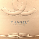 Caviar Quilted Medium Double Flap Beige