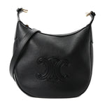 Supple Calfskin Cuir Triomphe Small Heloise Shoulder Bag Black