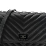 Aged Calfskin Chevron Quilted Reissue 2.55 Square Wallet On Chain WOC So Black