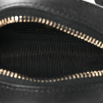 Lambskin Quilted Chain Round Mini Clutch Black