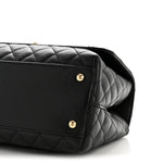 Caviar Quilted Small Coco Handle Flap Black