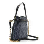 Denim Jacquard Oblique C'est Dior Bucket Bag Blue