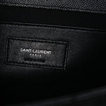 Grain De Poudre Textured Mixed Matelasse Triquilt Medium Monogram Satchel Black