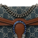 New Denim GG Monogram Dollar Calfskin Enamel Mini Dionysus Shoulder Bag Blue Tea Cuir Epilog Electric Blue