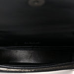 Shiny Calfskin Monochrome Crocodile Embossed Hourglass Chain Bag Black