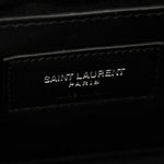 Sheepskin Matelasse Chevron Monogram Monochrome Large College Satchel Black