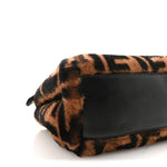 Shearling Nappa Macro FF 1974 Mini Peekaboo Iconic Satchel Tobacco Black