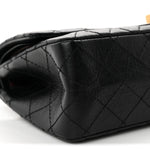 Aged Calfskin Quilted 2.55 Reissue 225 Flap Black