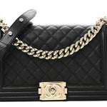 Caviar Quilted Medium Boy Flap Black
