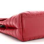 Calfskin Y Quilted Monogram Medium Loulou Chain Satchel Lipstick Red