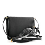 Saffiano Metal Flap Wallet With Strap Black