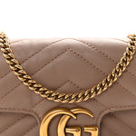Calfskin Matelasse Super Mini GG Marmont Shoulder Bag Porcelain Rose