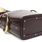 Patent Calfskin Mini Roy Bucket Bag Burnt Brown