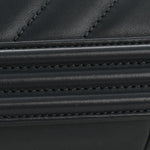 Calfskin Chevron Quilted New Medium Boy Flap Dark Navy Blue