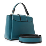 Calfskin Serpenti Viper Top Handle Bag Blue Black