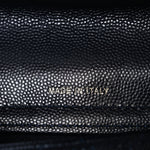 Caviar Quilted Flap Phone Holder With Chain Navy Blue