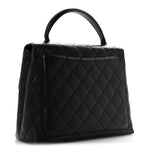 Caviar Quilted Jumbo Kelly Flap Black