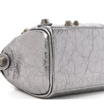 Metallic Agneau Arena Mini Le Cagole Duffle Crossbody Bag Silver