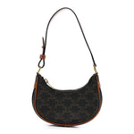 Canvas Calfskin Mini Ava Triomphe Shoulder Bag Tan