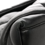 Lambskin Quilted Medium Loulou Puffer Monogram Chain Satchel Black