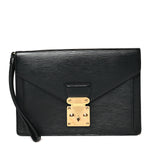Epi Pochette Sellier Dragonne Clutch Black